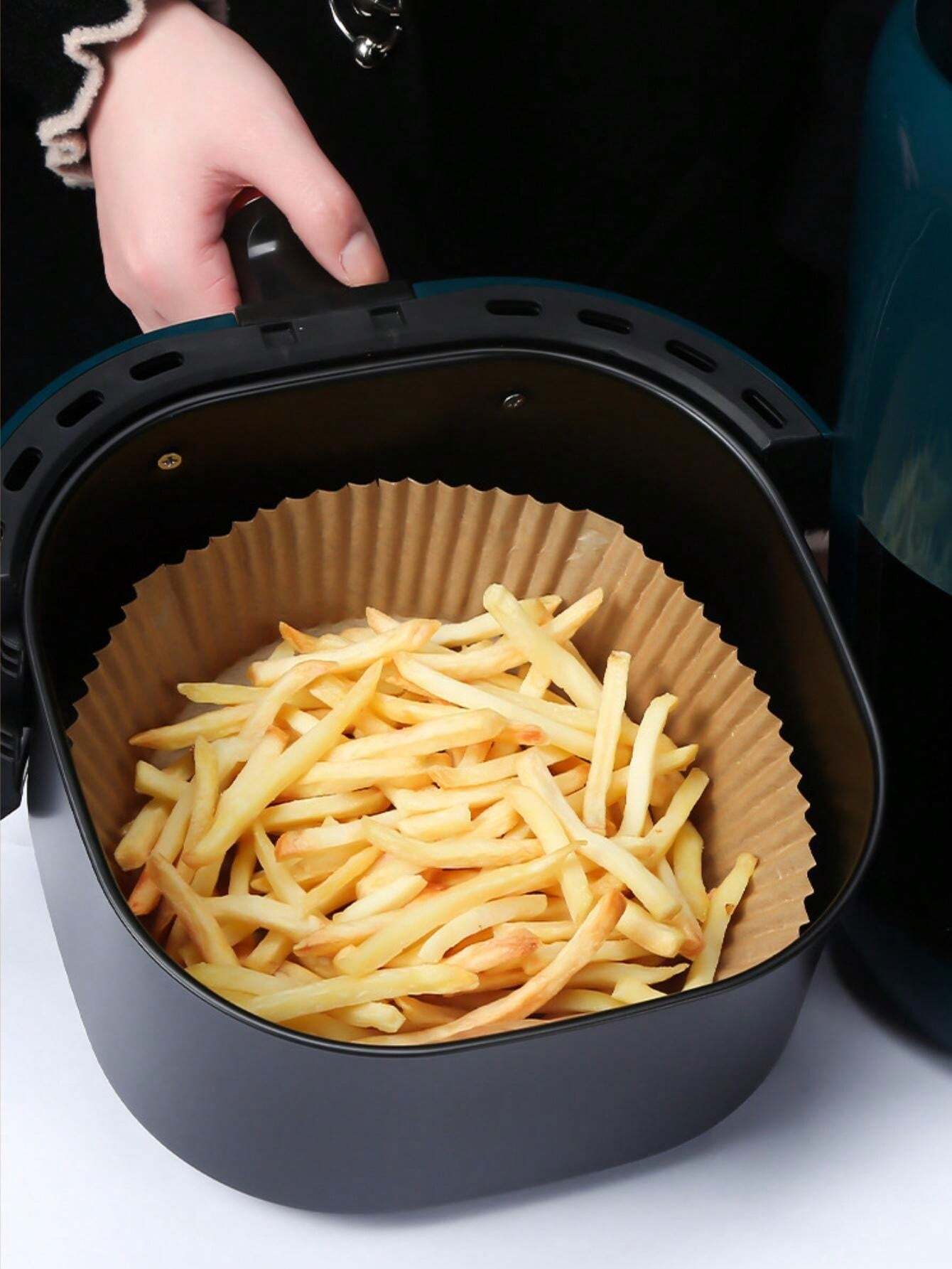 100pcs NonStick Air Fryer Liner 7.8 Inch Round, Unbleached, Oil