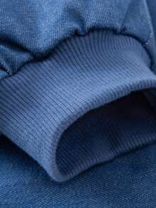 mini bala 男童女童羽绒裤冬季柔软牛仔休闲裤 - 牛仔中藍 - 查看 8