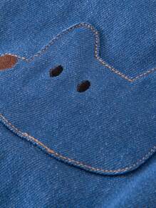 mini bala 男童女童羽绒裤冬季柔软牛仔休闲裤 - 牛仔中藍 - 查看 7