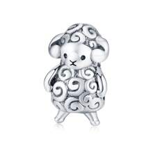 bamoer 1 pièce Pendentif mignon en argent sterling 925 Charm d'animal Hamster Eléphant Ours Perle pour bracelet, bangle DIY Bijoux