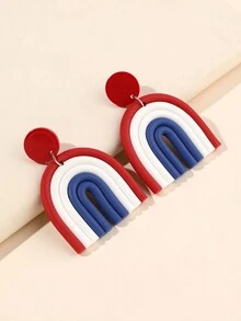 1 Cặp Hoa tai thả hình cầu vồng hình lá cờ Mỹ vui tươi cho nữ và bé gái để cổ vũ cho các sự kiện thể thao của đội hoặc Ngày Độc lập tại Hoa Kỳ Phụ kiện Trang sức - Nhiều màu - Xem 2