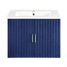 24" Floating Wall Mounted Bathroom Vanity With White Porcelain Sink And Soft Close Doors