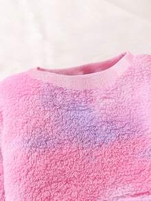 Set de 2 piezas de parte superior de manga larga y pantalones térmicos gruesos y cálidos para niña preadolescente de otoño/invierno, sudadera con capucha y pantalones jogger con empañado, conjunto cómodo y lindo