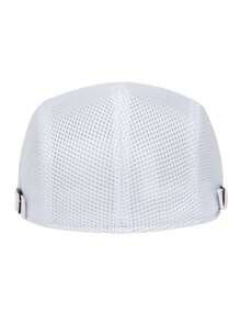 Men's Solid Color Mesh Newsboy Cap, For Daily Wear