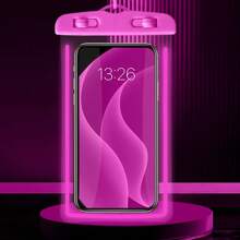 防水手机袋，触摸屏，适用于游泳、漂流、骑自行车、徒步旅行、露营、水下摄影、潜水、户外运动 - 粉色 - 查看 4