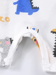 男婴无袖连体衣 - 白色 - 查看 4