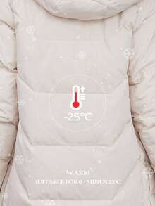 HaiLuoZi Slant Pocket Zip Up Hooded Padded Coat - Beige - View 2