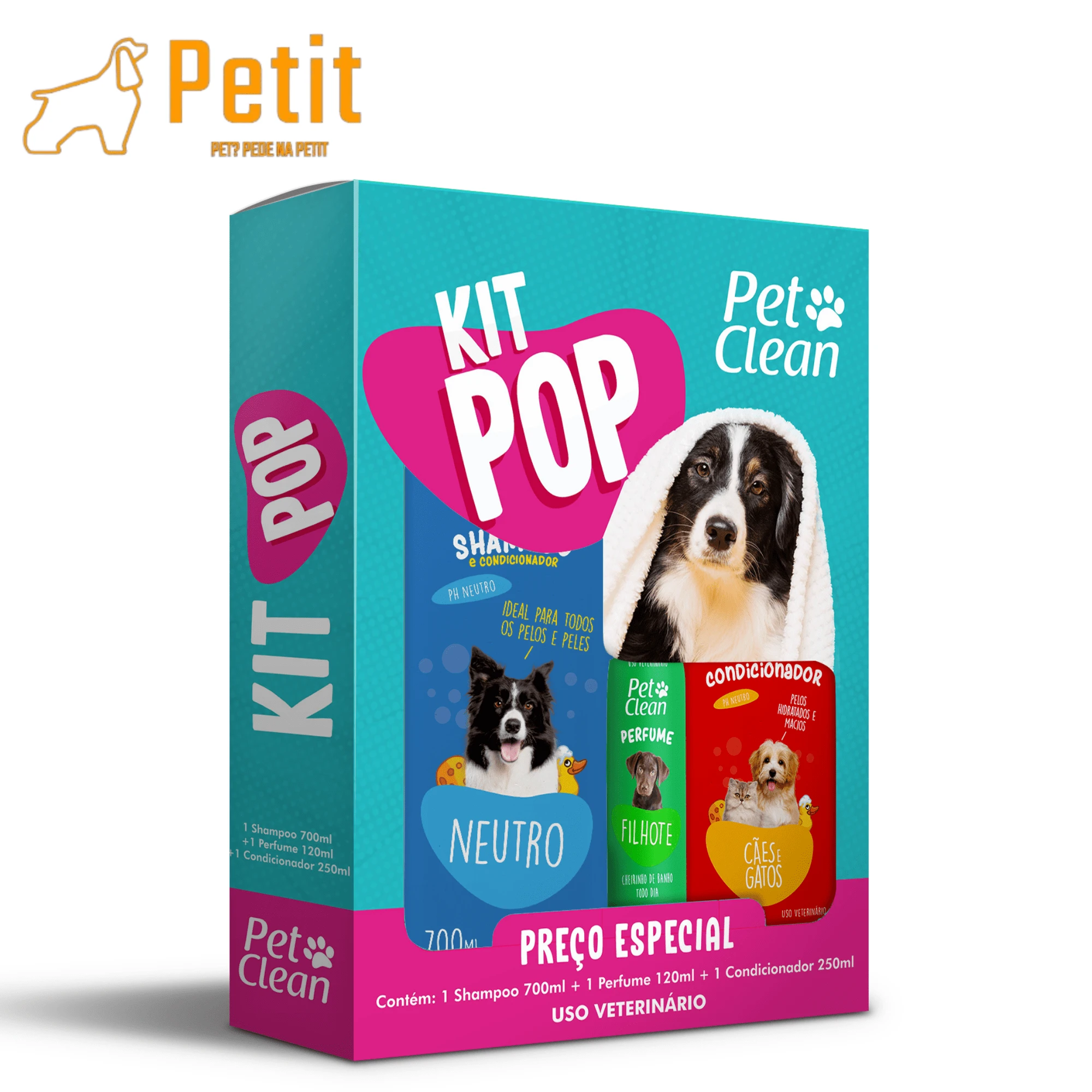 Pop Bath Kit 3 In 1 Premium Shampoo, Perfume And Conditioner For Dogs
