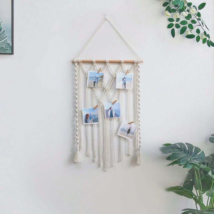 Handmade Woven Wall Hanging Photo Clips Room Decor SHEIN USA