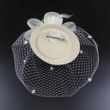 1 Pc Retro Fascination Hat Women Flower Mesh Sinamay Feathers Fedoras Hat Headband Hair Clip Cocktail Tea Party Headwewar Mini Hat Tiny Hat Derby Hat Mini Cap