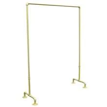 YUNRUX Coat Rack Metal Tube 150x110x40cm Heavy-Duty Gold Clothes Rack With Shoe Rack, Wardrobe Clothes Rail Freestanding Wardrobe Gold-White Clothes Rack - Gold - View 4