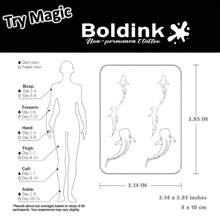 Boldink Niet-permanente tatoeage, schattig walvis-geïnspireerd ontwerp, prachtig gedetailleerd, natuurlijke matte afwerking, waterbestendige tijdelijke tatoeage, blijft 1-2 weken zitten, supergemakkelijk aan te brengen, ziet er geweldig uit