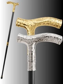 1 件多色 T 链条纹花卉藤蔓图案魔术师手杖金属材料两节可拆卸休闲波西米亚风格万圣节道具角色扮演舞蹈表演权杖优雅高端复古英国绅士手杖适合日常使用是一件很棒的礼物 - 彩色 - 查看 4