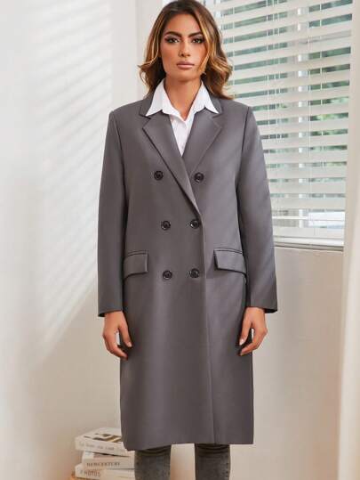 Damska marynarka typu casual loose o średniej długości, wiatrówka