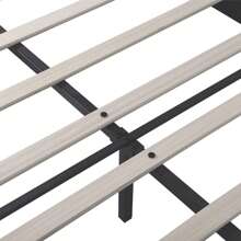 Flieks 4ft6 Double Upholstered Velvet Bed Frame, With Adjustable Button-Tufted & Riveted Headboard, Velvet Platform Bed Frame With Solid Wood Slat And Mute Foam, No Box Spring Needed, Easy Assembly - Beige - View 9