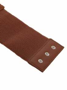 1 pièce Cincher de taille élastique en dentelle pour femmes, corset minceur sexy adapté pour les déplacements, les soirées, les sorties de rue et autres occasions - Tabac - Voir 6