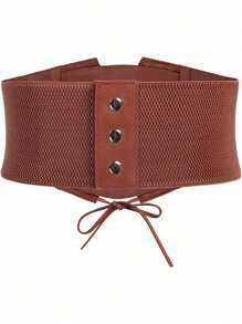 1 pièce Cincher de taille élastique en dentelle pour femmes, corset minceur sexy adapté pour les déplacements, les soirées, les sorties de rue et autres occasions - Tabac - Voir 4