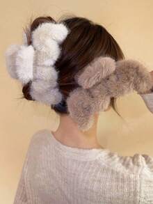 Bộ 2 kẹp tóc hình móng vuốt sang trọng & cao cấp cho nữ, phụ kiện tóc thanh lịch cỡ lớn, mùa thu/đông - Xem 1