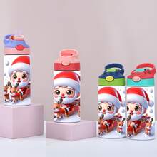 Bình giữ nhiệt in hình ông già Noel hoạt hình đáng yêu 354ml/12oz, Quà tặng tên tùy chỉnh phù hợp cho gia đình và bạn bè - nhiều màu - Xem 4