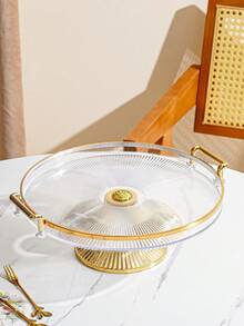 1 件可重复使用的高架圆形托盘，装饰水果拼盘，甜点盘，小吃拼盘，面包托盘，蛋糕架，厨房托盘，餐桌装饰托盘，适用于万圣节、圣诞节、婚礼和派对 - 彩色 - 查看 4