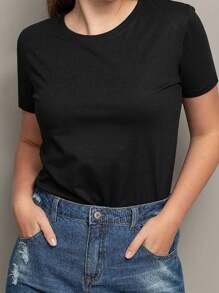 CRAZY Skull And Flower Print Short Sleeve T-Shirt - 黑色 - 查看 2