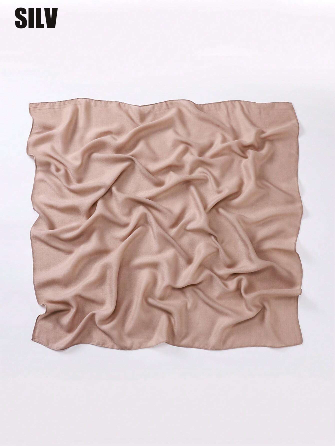 1pc Women Plain Linen Look Square Scarf Headband Beach Wrap Shawl