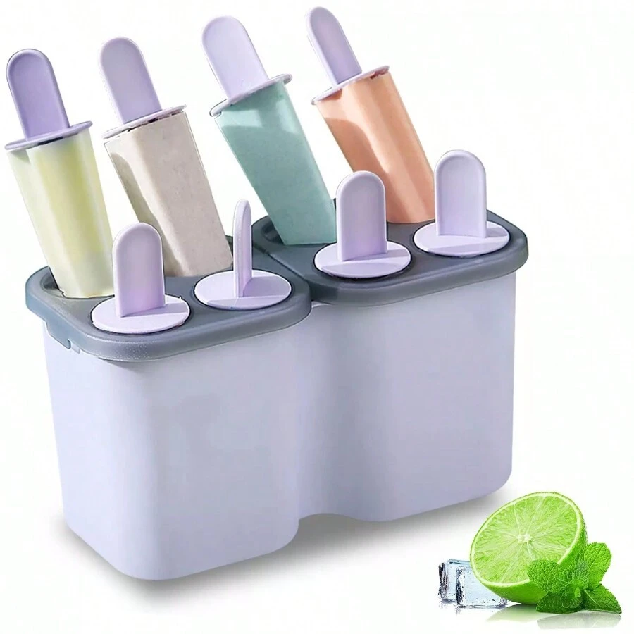 8 Piece DIY Popsicles Molds, Reusable Ice Pop Easy Release Ice Cream Mold - 紫色 - 查看 1