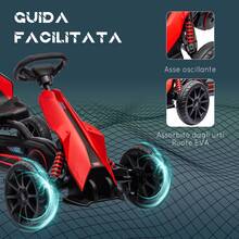 HOMCOM Pedal Go Kart For Kids 3-8 Years With 4-Position Adjustable Seat And EVA Wheels, 100x58x58.5 Cm - Red - View 7