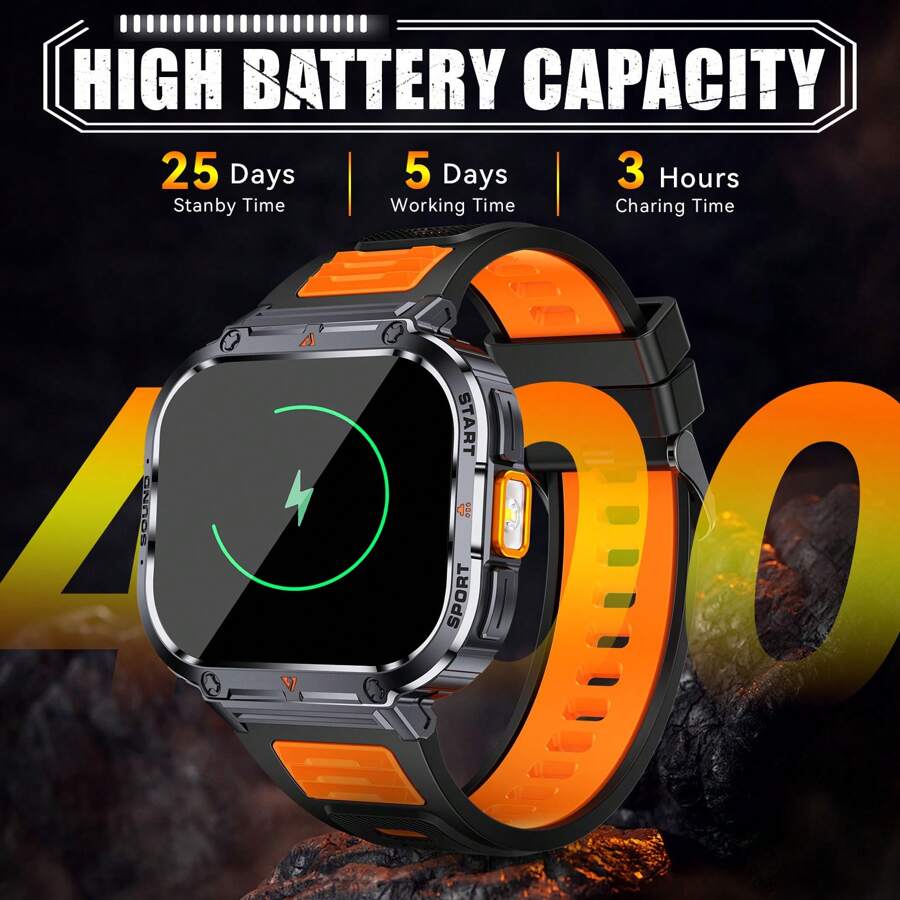 Smartwatch für Herren 2,0" HD großer Bildschirm Smartwatch mit Anruf