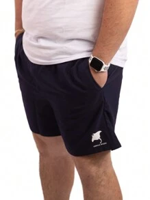 Men's Plus Size Set Journey T-Shirt 100% Cotton And Men's Gym Shorts Summer Casual - Đen/Hải quân - Xem 5