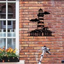 1 tấm biển treo tường hình ngọn hải đăng bằng kim loại tùy chỉnh, phong cách đương đại, biển tên cá nhân, đồ trang trí nghệ thuật treo tường, sử dụng trong nhà và ngoài trời, dễ treo, quà tặng bằng vật liệu kim loại, sinh nhật, tốt nghiệp - Nhiều màu - Xem 5