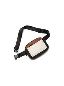 1pc PU Leather Leisure Lady Fanny Pack Adjustable Waist Bag For Casual, Work Or Travel Sport Activities