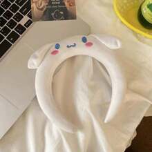 1pc Sanrio Cute Animal Ear Headband - Sweet Style Cartoon Headband - Solid Color Hair Accessory - Comfortable Wide Hairband - Suitable For Makeup And Face Wash,Hairband,Hair Hoop Headbands