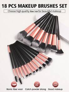 45件套组合化妆工具套装，包含眼影刷、眉刷、基础刷、散粉刷、腮红刷、遮瑕刷和高光刷，采用超柔软高级合成毛，适合日常面部化妆。 - 彩色 - 查看 2
