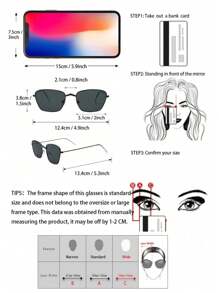 2副女士小号黑色和灰色经典几何图案时尚眼镜，适合驾驶、高尔夫、户外活动，百搭优雅，是家庭出游、旅行、海滩度假等的理想之选。 - 2pcs 金黑框灰片 - 查看 7