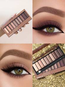 Misslyn 2入組眼線筆與眼影盤套裝,紋理柔滑,色彩飽和易暈染,多功能,可選霧面、絲絨或閃耀光澤 - 10色眼影盤4+眼線筆250 - 查看 7