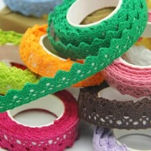 2 Yards Korean Style Pastoral Aesthetic DIY Handmade Fabric Monochrome Lace Trim Decoration - Multicolor - View 1