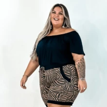 Blouse And Plus Size Shorts Set - 查看 1