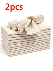 2/6/12/300pcs Beige Linen-Look Napkins, Suitable For Banquet, Dining, Restaurant, Kitchen, Dining Table Decor