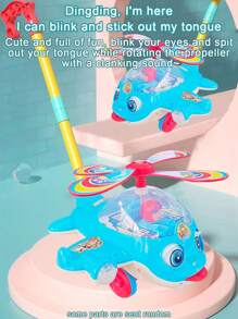 幼兒推車/騎乘玩具，推拉式馬造型，帶翅膀和鈴鐺，互動學習步行器玩具，適合3至7歲兒童，幫助寶寶行走，具有聲音和閃爍的眼睛，隨機顏色