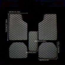 5 pièces Tapis de sol pour voiture, tapis de sol universels imperméables pour sièges avant et arrière, accessoires d'intérieur de voiture en PU