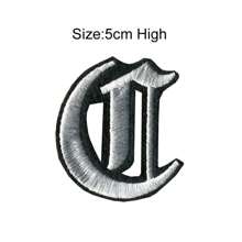 1 Pièce Optionnelle Alphabet Noir Edge Patch Brodé, Fer Sur/insignes, Vêtements Et Accessoires Décoration