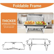 BriSunshine Chafing Dish Set, Wärmebehälter für Speisen, 9L Edelstahl Warmhaltebehälter Essen, Speisenwärmer für Buffet, Partys, Hochzeiten (4PCS, 8 x GN 1/2)