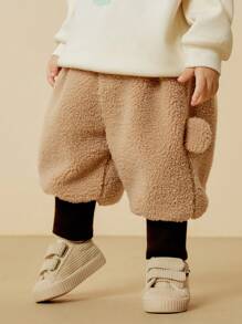 mini bala Jungen Mädchen Fleece Lang Hose Herbst Winter Stilvolle Freizeithose