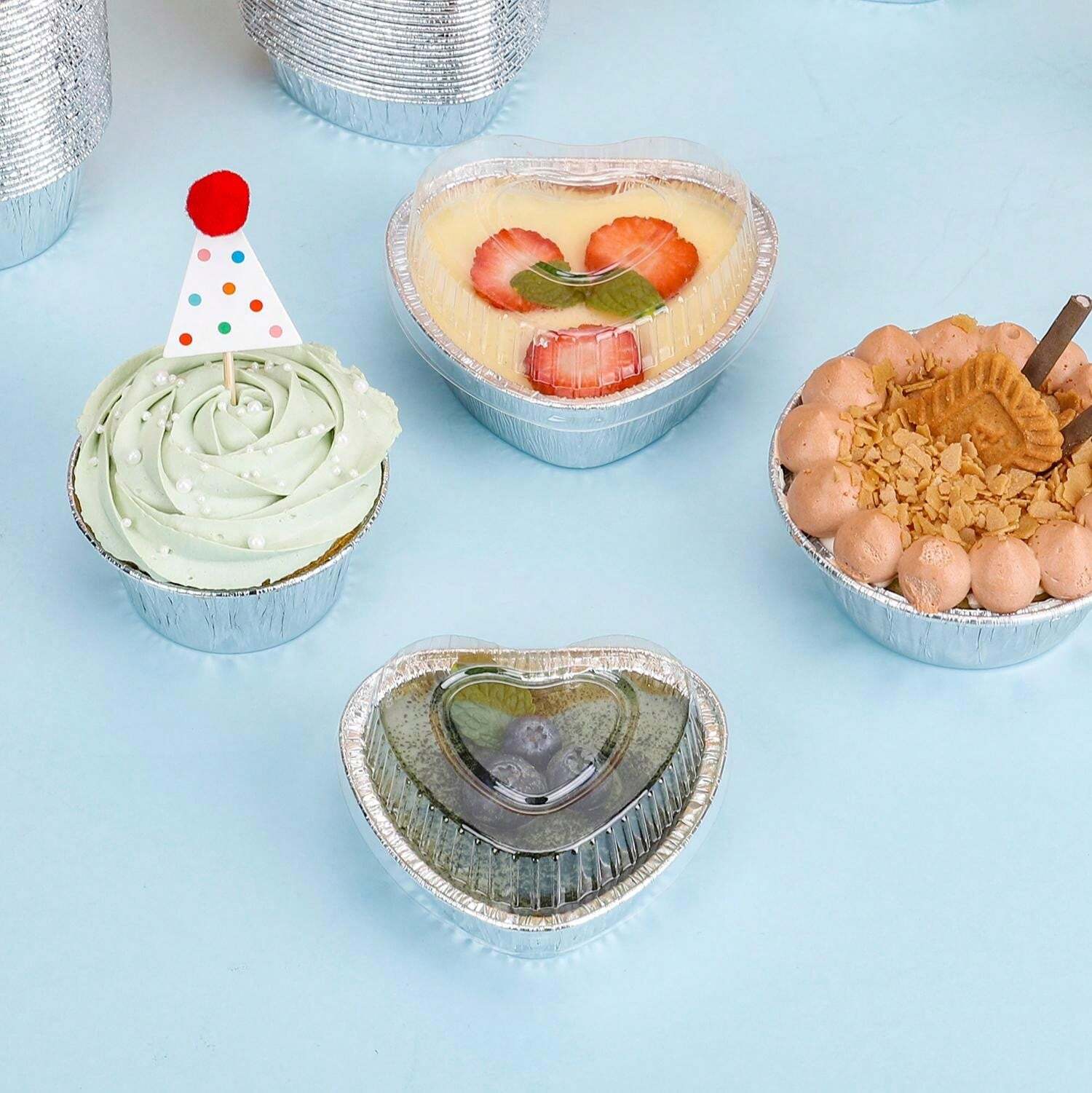 30 Stück Alu Backförmchen Für Muffins - 7,9x5,5cm, Hitzebeständig