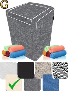 Washing Machine Cover With Top Opening Zipper Protector Samsung Brastemp Consul Eletrolux Continental - Beige G - View 1