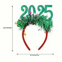 1 件圣诞头饰，2025 新年头饰，闪光彩色数字圣诞节和可爱派对头饰万圣节 - 彩色 - 查看 7