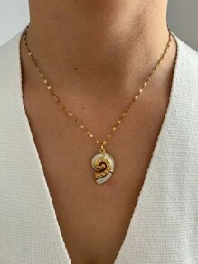 1 件优雅奢华海龟、海星和贝壳吊坠项链，18k 镀金，防水、时尚、百搭，适合女性 - 項鍊 - 查看 6