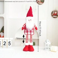 1/3 件圣诞装饰红色网格布艺装饰伸缩圣诞老人雪人和麋鹿布艺装饰节日装饰房间装饰家居装饰完美礼物派对礼物 - 彩色 - 查看 13