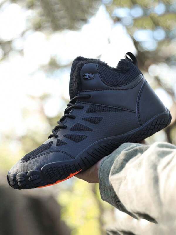 Herren Outdoor Lässig Fünf-Finger Schneestiefel in Große Größen, hochgeschnittene warme Stiefel